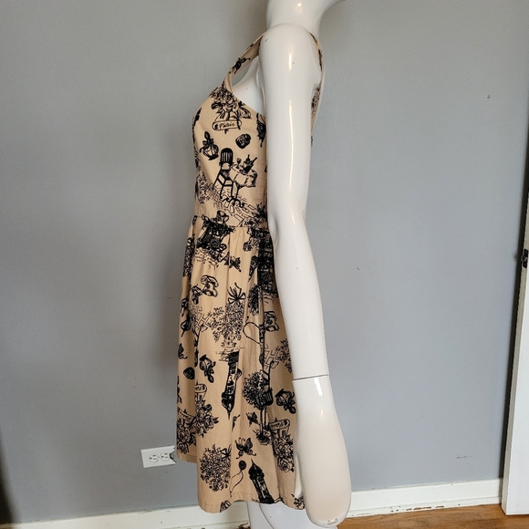 Handmade Paris Print Dress, VGUC, Size S - Picture 4 of 6